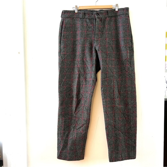 1960s Wool Hunting Pants Johnsons Woolen Mills Vermont Plaid Thick Warm Trousers - Picture 1 of 9